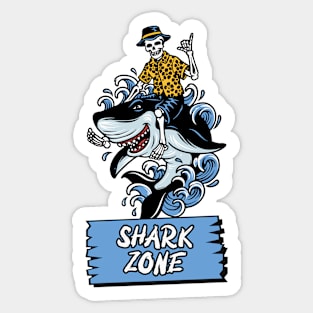 Surfer Shark Zone Sticker